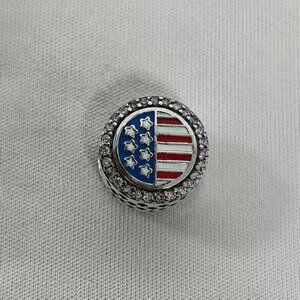 Pandora USA Exclusive U.S. Flag Stars & Stripes Button Charm, S925 Silver